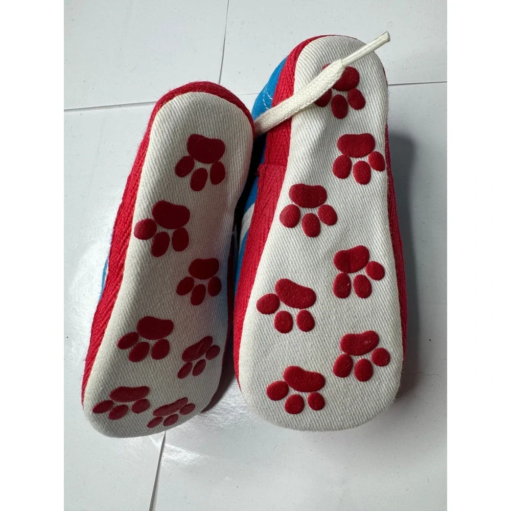 Disney 101 Dalmatians Baby Blue Red Soft Sole Crib Shoes‎ Paw Print Grippers